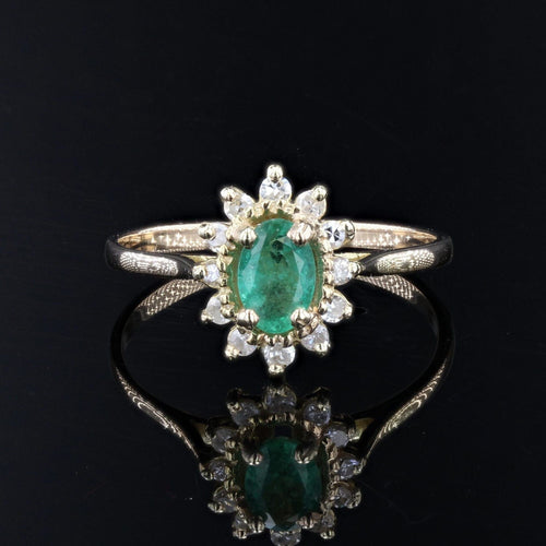 Bague 52 Bague marguerite émeraude diamants 58 Facettes 21-772