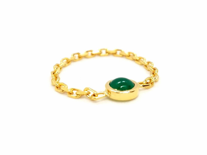 Bague 55 Bague Chaînette Or jaune Agate 58 Facettes 843306CD