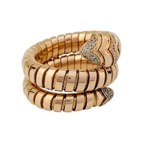 Bague 52 Bague Bulgari, modèle "Serpenti, en or rose et diamants. 58 Facettes 31577