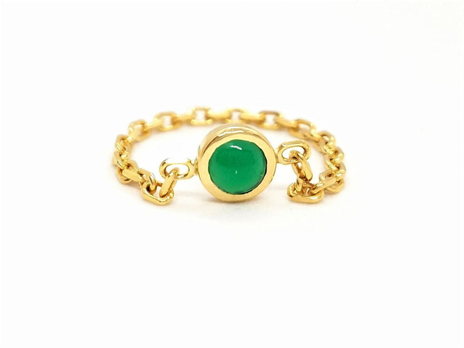 Bague 55 Bague Chaînette Or jaune Agate 58 Facettes 843306CD