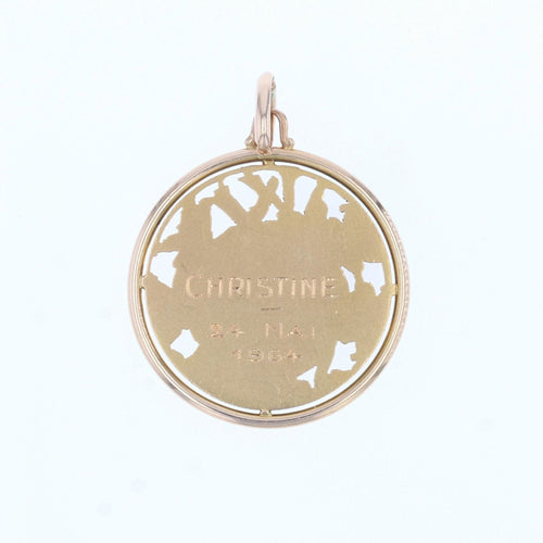 Pendentif Médaille Vierge auréolée ajourée en or rose 58 Facettes 17-024A