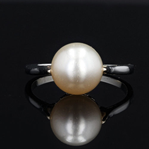 Bague 53 Bague ancienne perle de culture en solitaire 58 Facettes 18-196