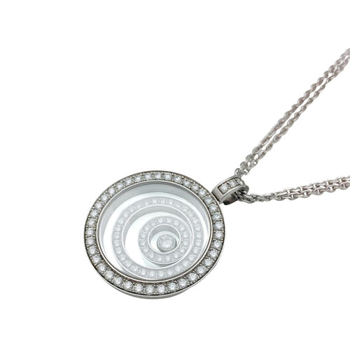 Pendentif Chaîne et pendentif Chopard "Happy Spirit" en or blanc, diamants 58 Facettes 30904