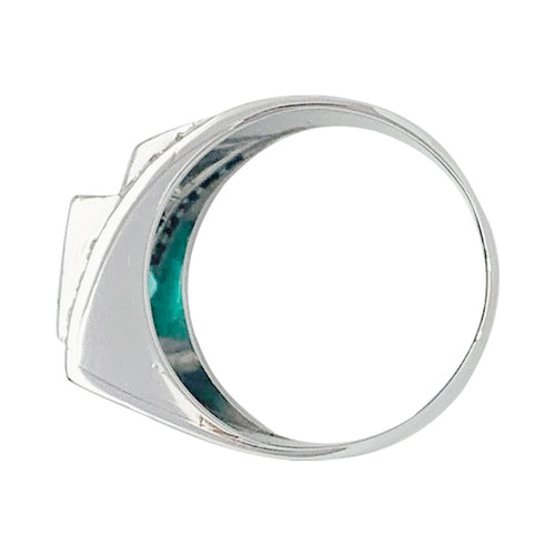 Bague 49 Bague Art Déco en platine, émeraude et diamants. 58 Facettes 31604