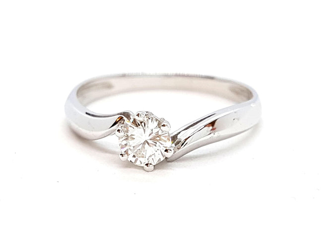 Bague 56 Bague Solitaire Or blanc Diamant 58 Facettes 06361CD