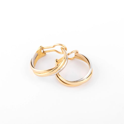Boucles d'oreilles Créole en 3 ors de la maison Cartier modèle Trinity 58 Facettes