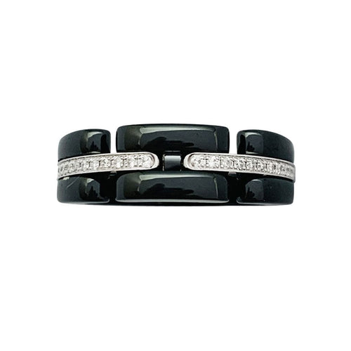 Bague 53 Bague Chanel "Ultra" en céramique, or blanc et diamants. 58 Facettes 31052