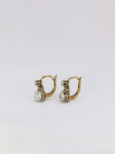 Boucles d'oreilles Boucles d'oreilles dormeuses 2 Ors et Diamants 58 Facettes J264