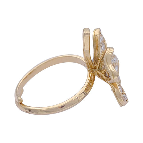 Bague 51 Bague Fred, "Trèfle", or jaune, diamants. 58 Facettes 32165
