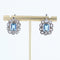 Boucles d'oreilles Boucles d'oreilles anciennes marguerites aigue-marines et diamants taillés en rose 58 Facettes 21-717