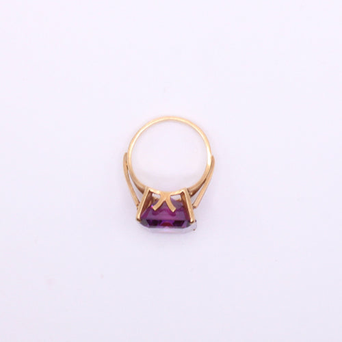 Bague Bague cocktail Or jaune Améthyste triple anneau 58 Facettes