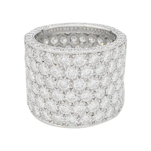 Bague 51 Bague bandeau en or blanc et diamants. 58 Facettes 31346