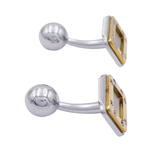 Boutons de manchette Boutons de manchette Cartier, "Santos Dumont", or et acier. 58 Facettes 33211
