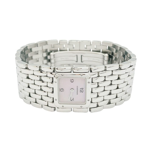 Montre Montre Cartier "Panthère ruban" en acier et nacre. 58 Facettes 31836