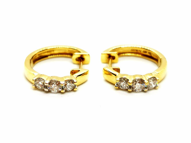 Boucles d'oreilles Boucles d'oreilles Créoles Or jaune Diamants 58 Facettes 1292389CN