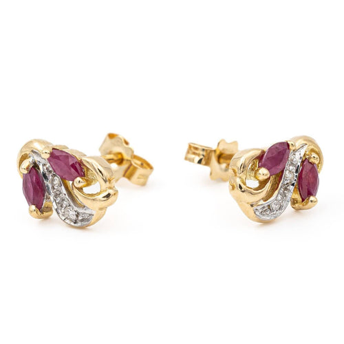 Boucles d'oreilles Boucles d'oreilles Puces Or jaune Rubis 58 Facettes 1667885CN