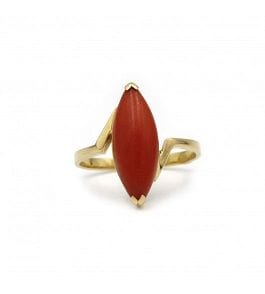 Bague Bague - Or et Corail 58 Facettes 220332R