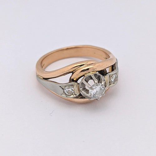 Bague Bague en Or jaune, Platine & diamants 58 Facettes 26161