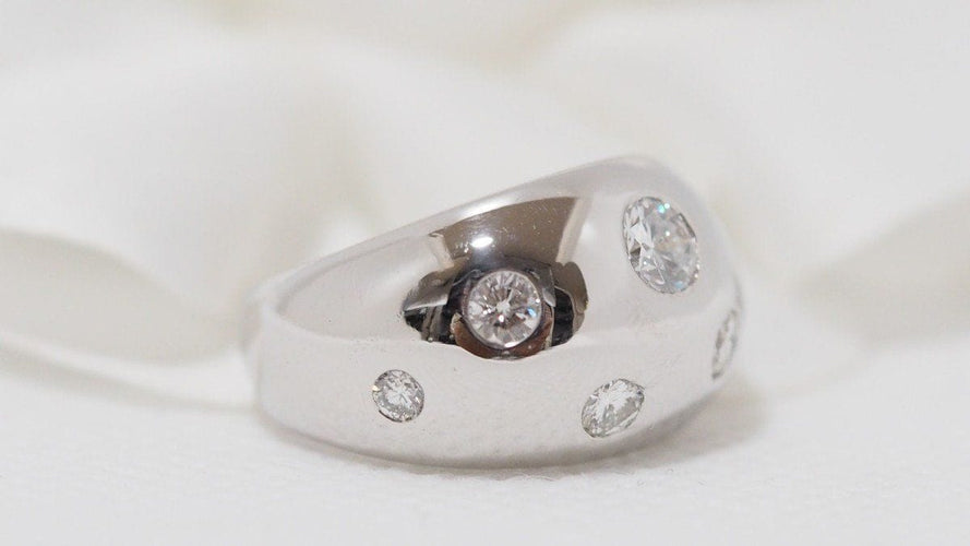 Bague 51 Bague Jonc En Or Blanc Et Diamants 58 Facettes 20924