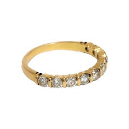 Bague 54 Demi alliance diamants 58 Facettes 1-1078/8