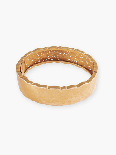 Bracelet Bracelet Rigide Ajouré, Décor Fleurs & Feuillages, Or Jaune, Fin XIXe Siècle 58 Facettes