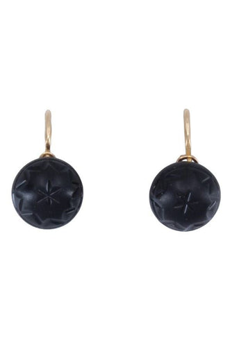 Boucles d'oreilles DORMEUSES ANCIENNES EN JAIS 58 Facettes 061161