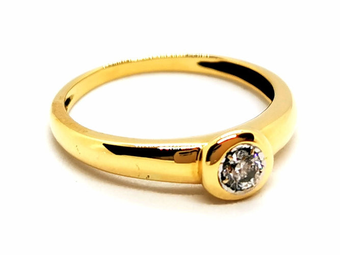 Bague 54 Bague Solitaire Or jaune Diamant 58 Facettes 1637014CN