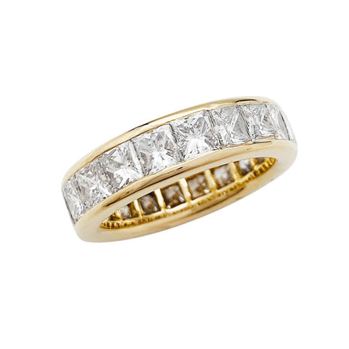 Bague 53 Bague O.J.Perrin or jaune, diamants princesses. 58 Facettes 30859