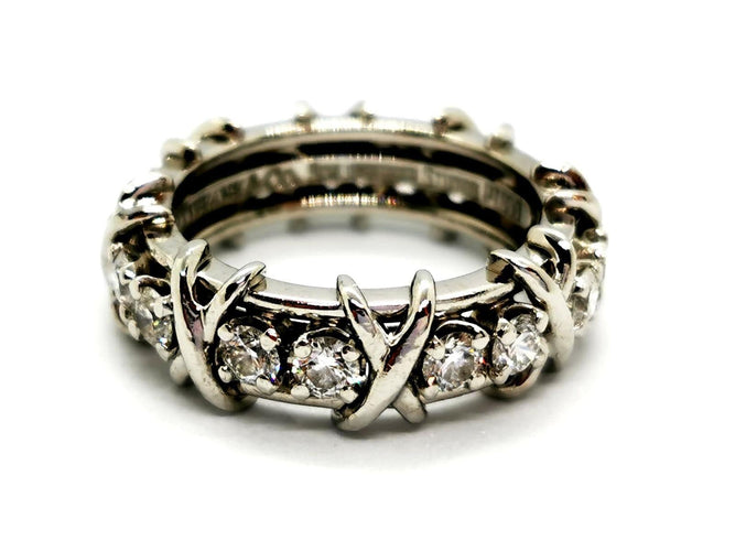 Bague 52 Tiffany & Co Bague Alliance Sixteen Stone Platine Diamant 58 Facettes 1080392CN