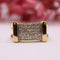 Bague Bague large or jaune et pavage de diamants 58 Facettes
