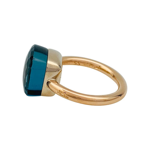 Bague 55 Bague Pomellato, "Nudo Maxi", or rose, or blanc, topaze blue london. 58 Facettes 31117