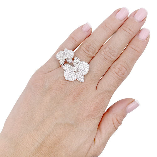 Bague 54 Bague Cartier, "Caresse d'Orchidées", or blanc, diamants. 58 Facettes 33162