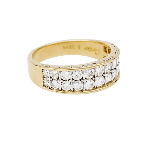 Bague 57 Bague Cartier, "Sérénade", or jaune, platine et diamants. 58 Facettes 30931