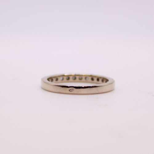 Bague Alliance or blanc, diamants 58 Facettes
