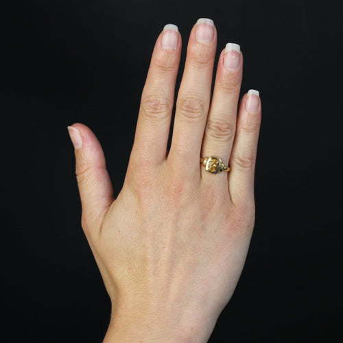 Bague 53 Bague citrine or jaune d'occasion 58 Facettes 19-010B