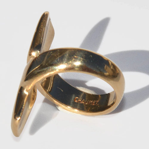 Bague Bague Chaumet or jaune motifs géométriques 58 Facettes