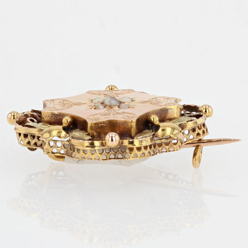Broche Broche ancienne de col or rose et perles fines 58 Facettes 07-077