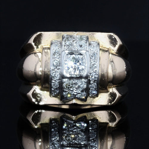 Bague 54 Bague tank diamants chevalière 58 Facettes 22-023