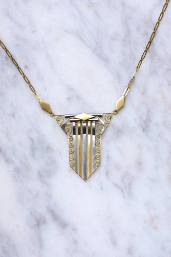 Collier Collier Art Déco deux ors, Circa 1930 58 Facettes
