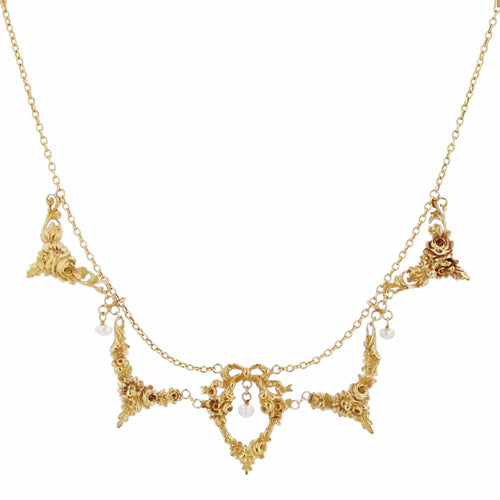 Collier Collier ancien draperie or et perles 58 Facettes 23-081