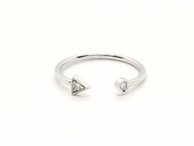 Bague 56 Bague Toi et Moi Or blanc Diamant 58 Facettes 579289RV