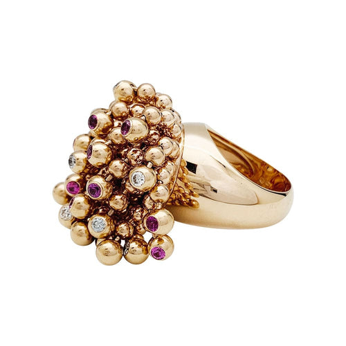 Bague 50 Bague Cartier "Perruque" or rose, diamants et saphirs roses. 58 Facettes 30926