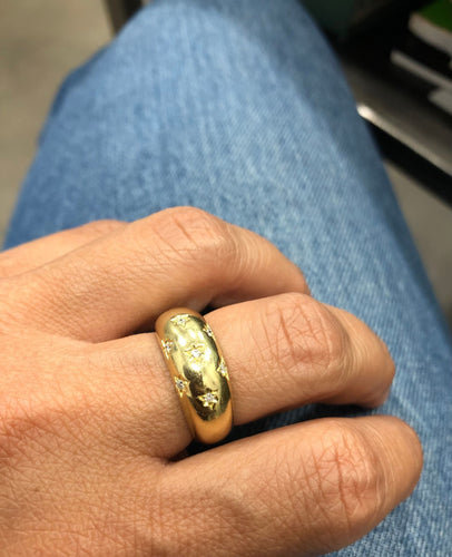 Bague 56 Bague constellation en Or jaune & diamants 58 Facettes