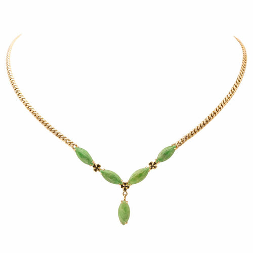 Collier Collier Maille gourmette Or jaune Jade Jadéite 58 Facettes 2432040CN