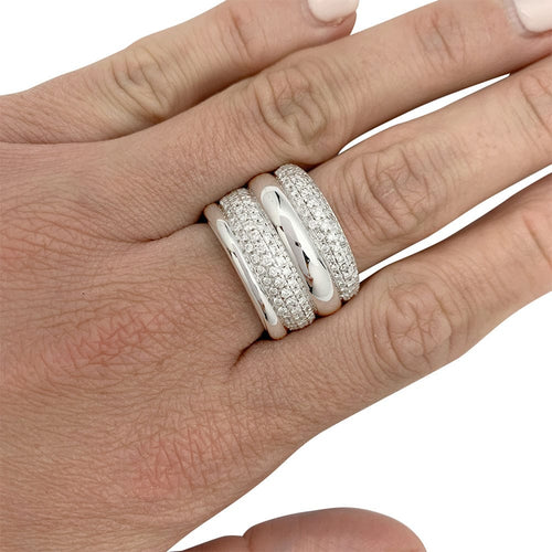 Bague 54 Bague Pomellato, "Tubolare", or blanc, diamants. 58 Facettes 31108