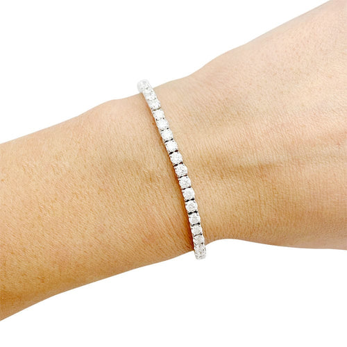 Bracelet Ligne tennis or blanc diamants. 58 Facettes 30863