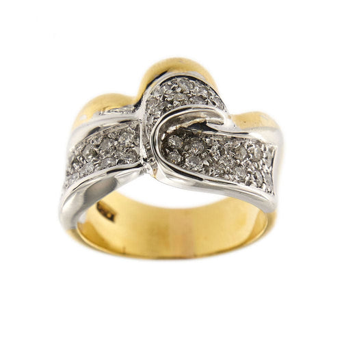 Bague 59 Bagues ruban 2 ors diamants 58 Facettes 14836