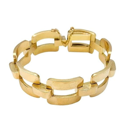 Bracelet Bracelet Tank en or rose. 58 Facettes 31395