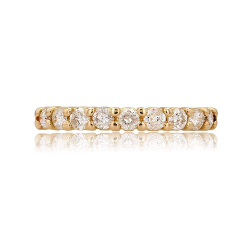 Bague 49 Demi alliance diamants or jaune 58 Facettes CV93