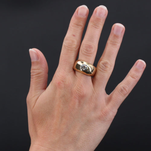 Bague 61 Large bague jonc diamant en or 58 Facettes 22-380